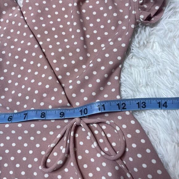 Monteau Pink Plush Top Blouse Vneck Tie Front Size XS Ruffle Sleeves Feminine Po - Picture 9 of 12